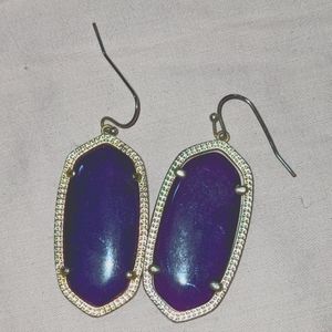 Kendra Scott Elle earrings, purple and gold
